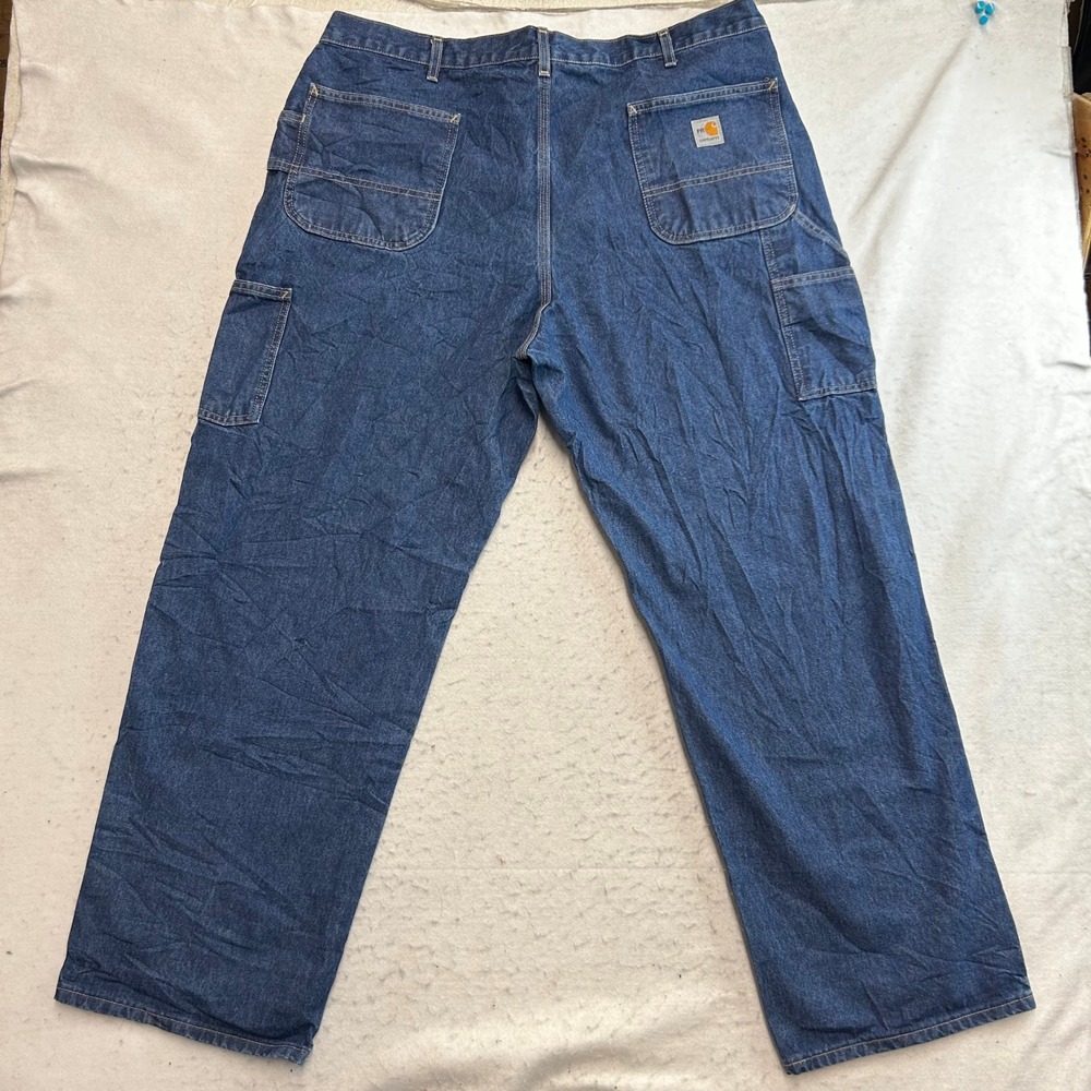 Carhartt FRB13-DNM Flame Resistant Carpenter Jeans Mens 42x32 Blue Denim Denim